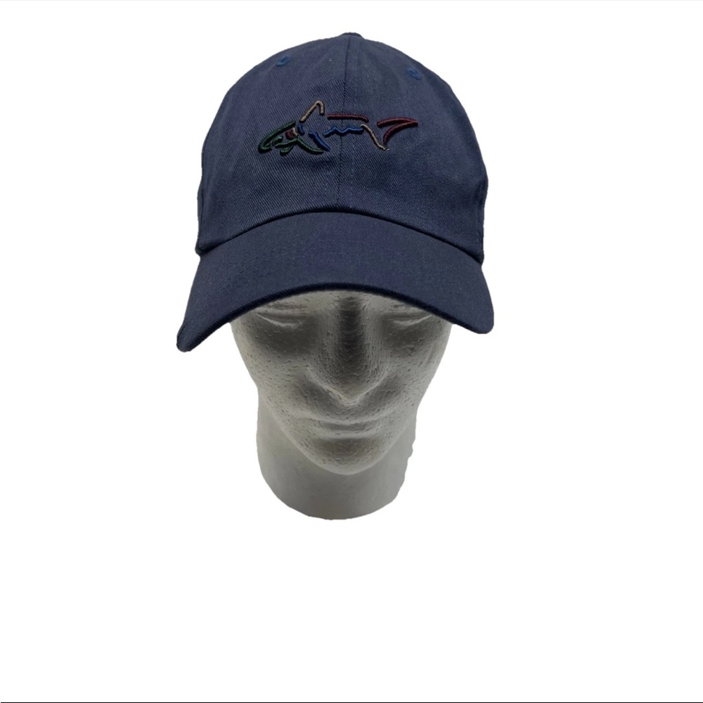 Greg Norman Shark Golf Hat Blue Adjustable Strapback Dad Cap